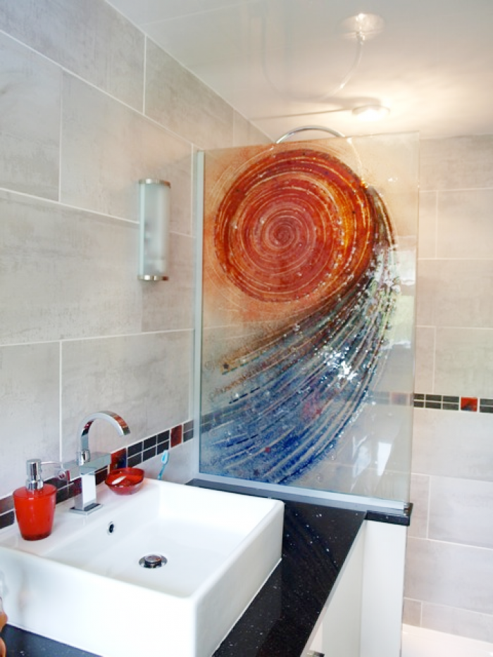 Spiral Design laminated shower screen